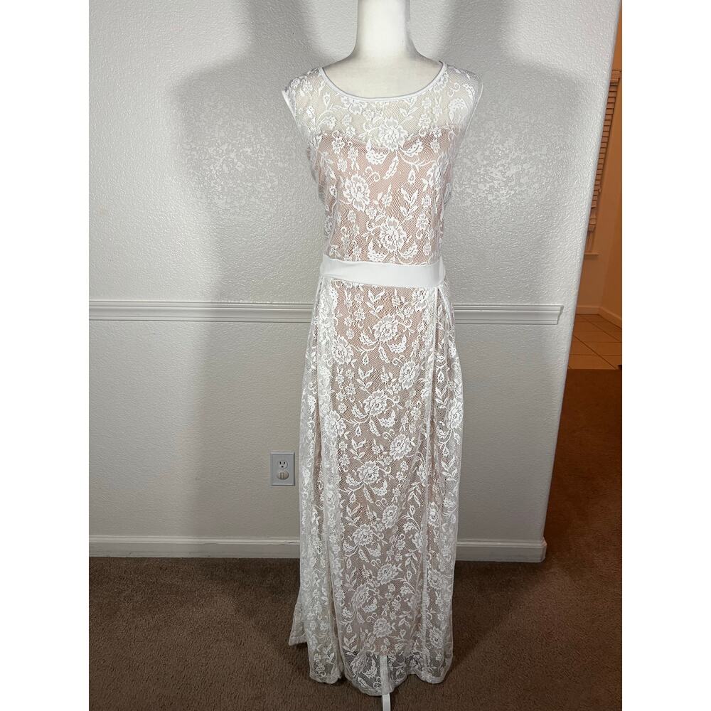 Candalite Women 3x Plus Boho Romantic lace sleeveless fairycore maxi dress 1086